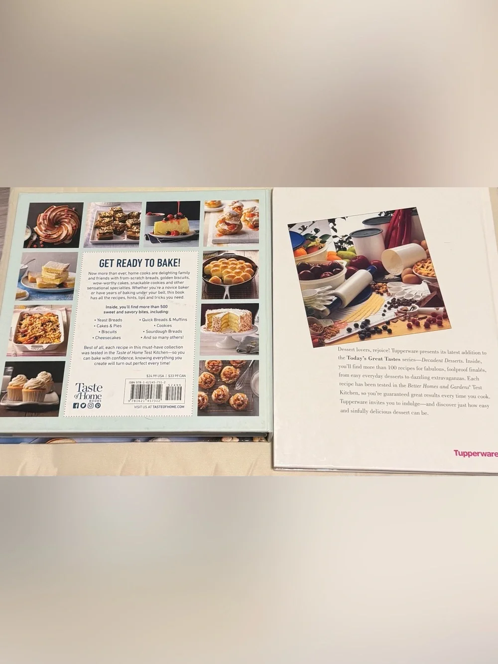 Taste of Home Ultimate Baking & Tupperware Decadent Desserts~Hardcover Cookbooks